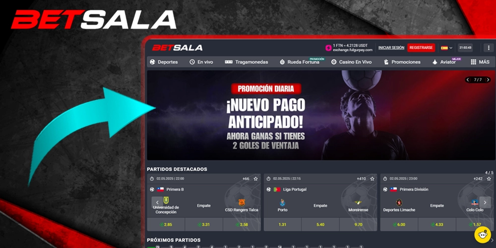 Ir al sitio web oficial de Betsala