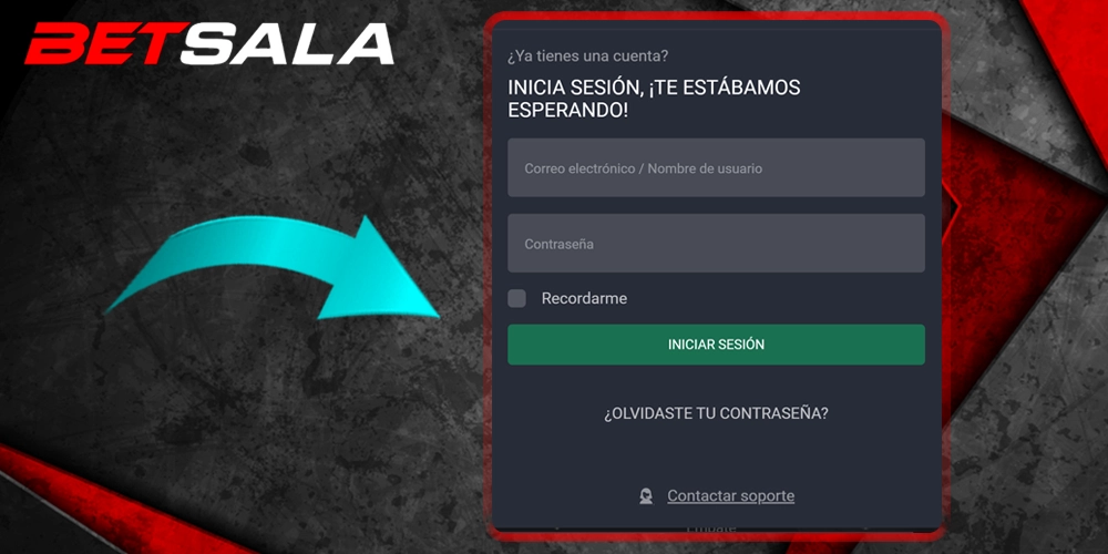 Acceda a su nueva cuenta Betsala