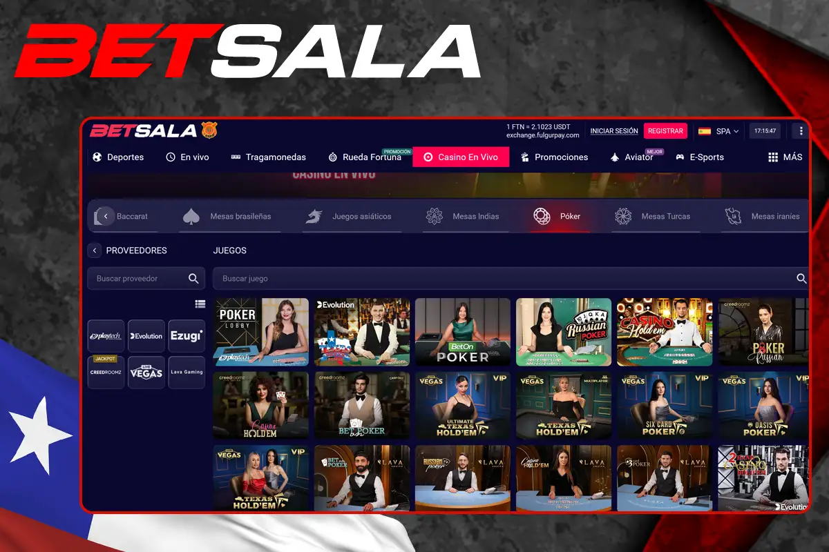 Opciones de Póker en Betsala